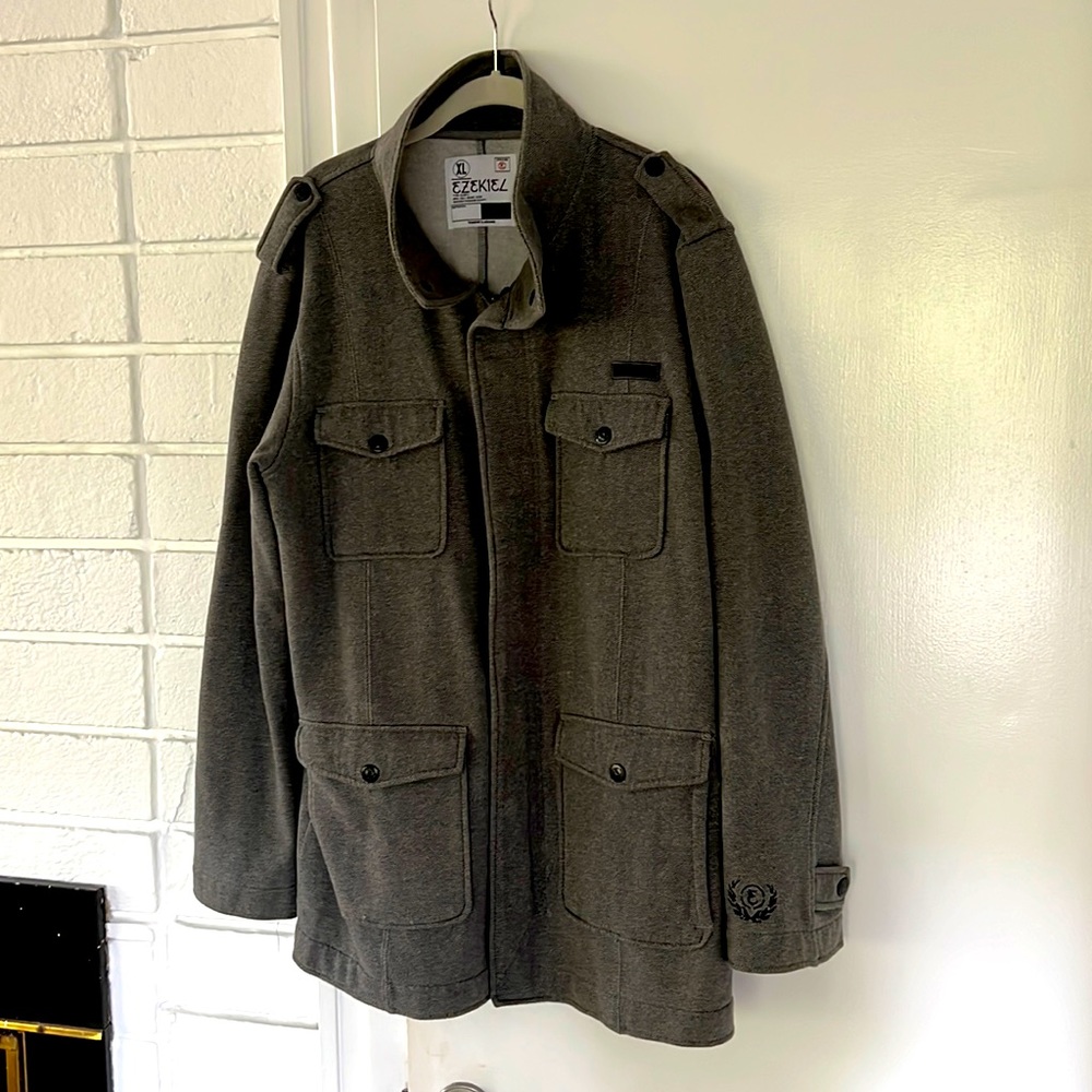 Ezekiel Mens Grey Herringbone Jacket XL